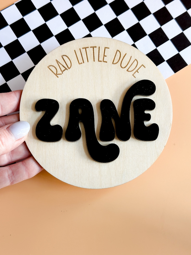 Custom Rad Little Dude Baby Name Sign Boy Hospital Sign Newborn Boy ...