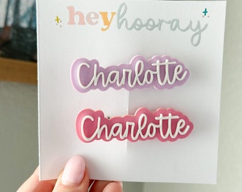 Custom Name Hair Clip for Girl Personalized Hair Barrette Toddler Girl Hair Bow Toddler Girl Easter Gift Custom Girl Easter Basket Gift Bow