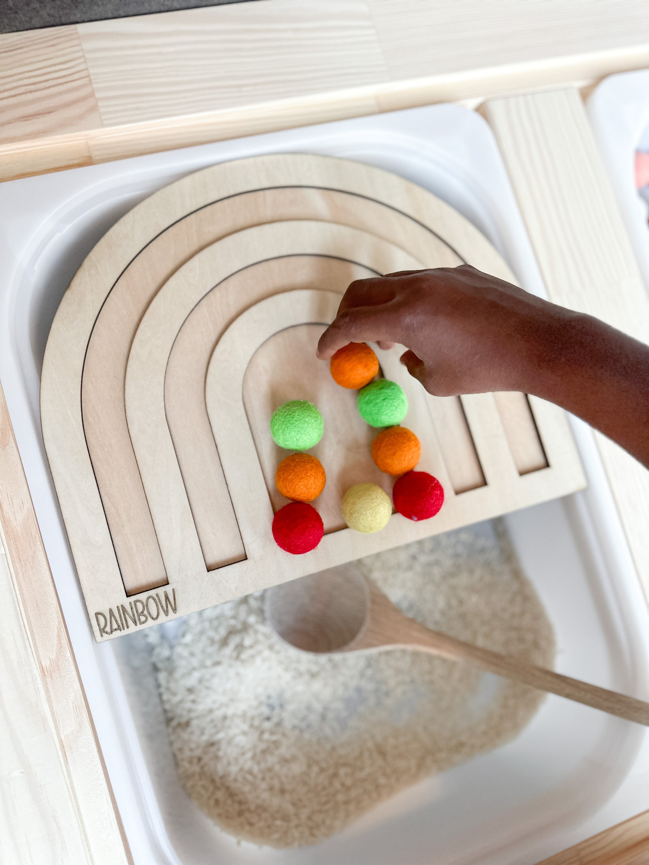 Flisat Insert Rainbow Sensory Table Insert Montessori Learning Activity ...