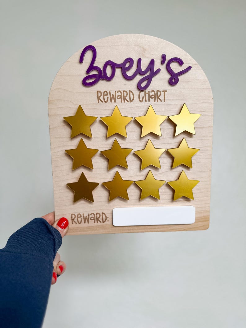 Reward Chart Lettering Kid Reward Chart Custom Star Chart Good Behavior Chart for Kid Chore ...