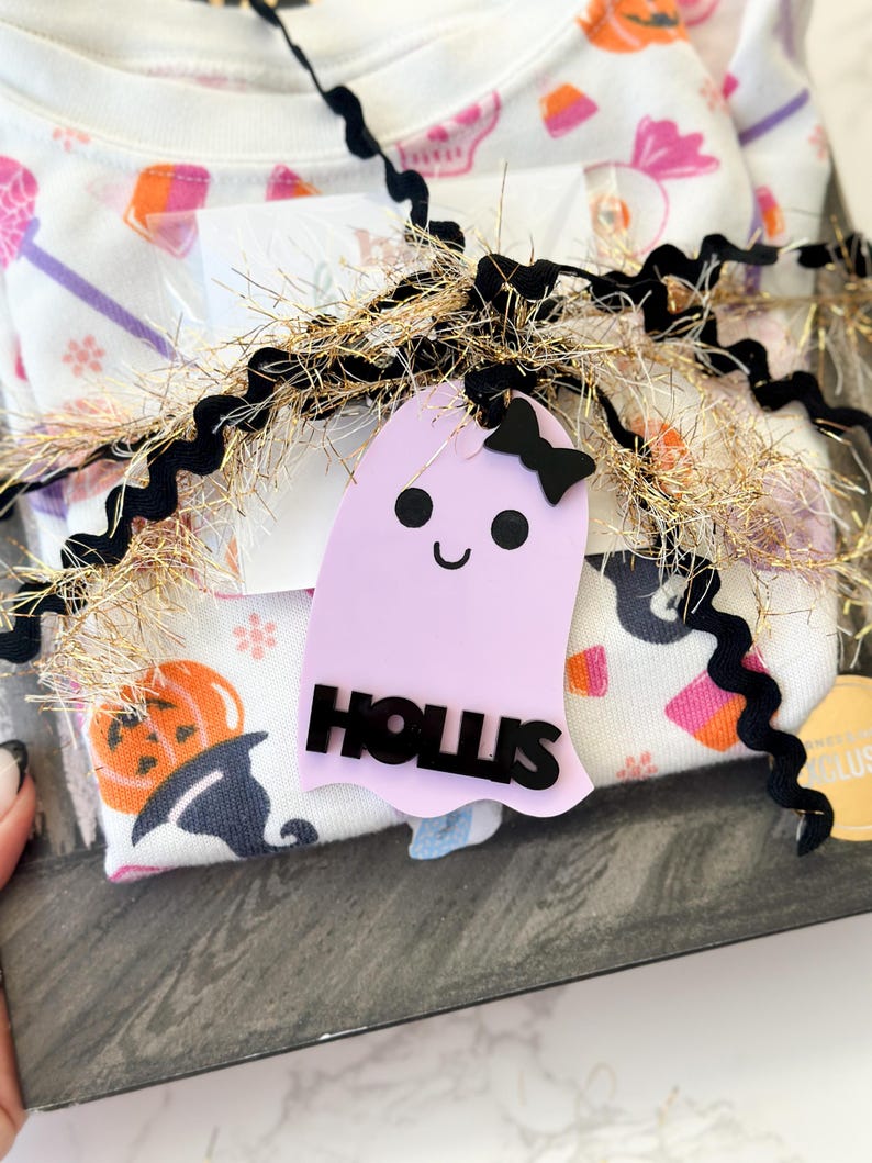 Halloween Name Tag Boo Basket Tag Kids Halloween Bucket Tag Ghost Cute