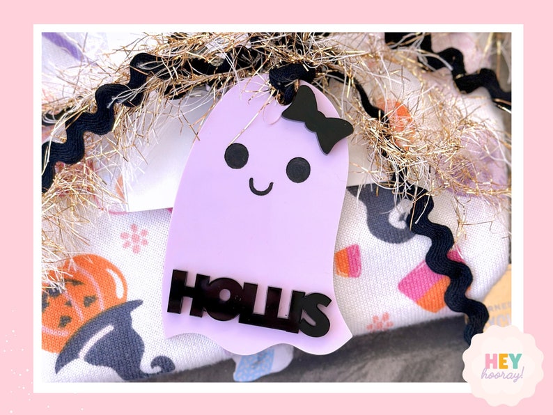Halloween Name Tag Boo Basket Tag Kids Halloween Bucket Tag Ghost Cute