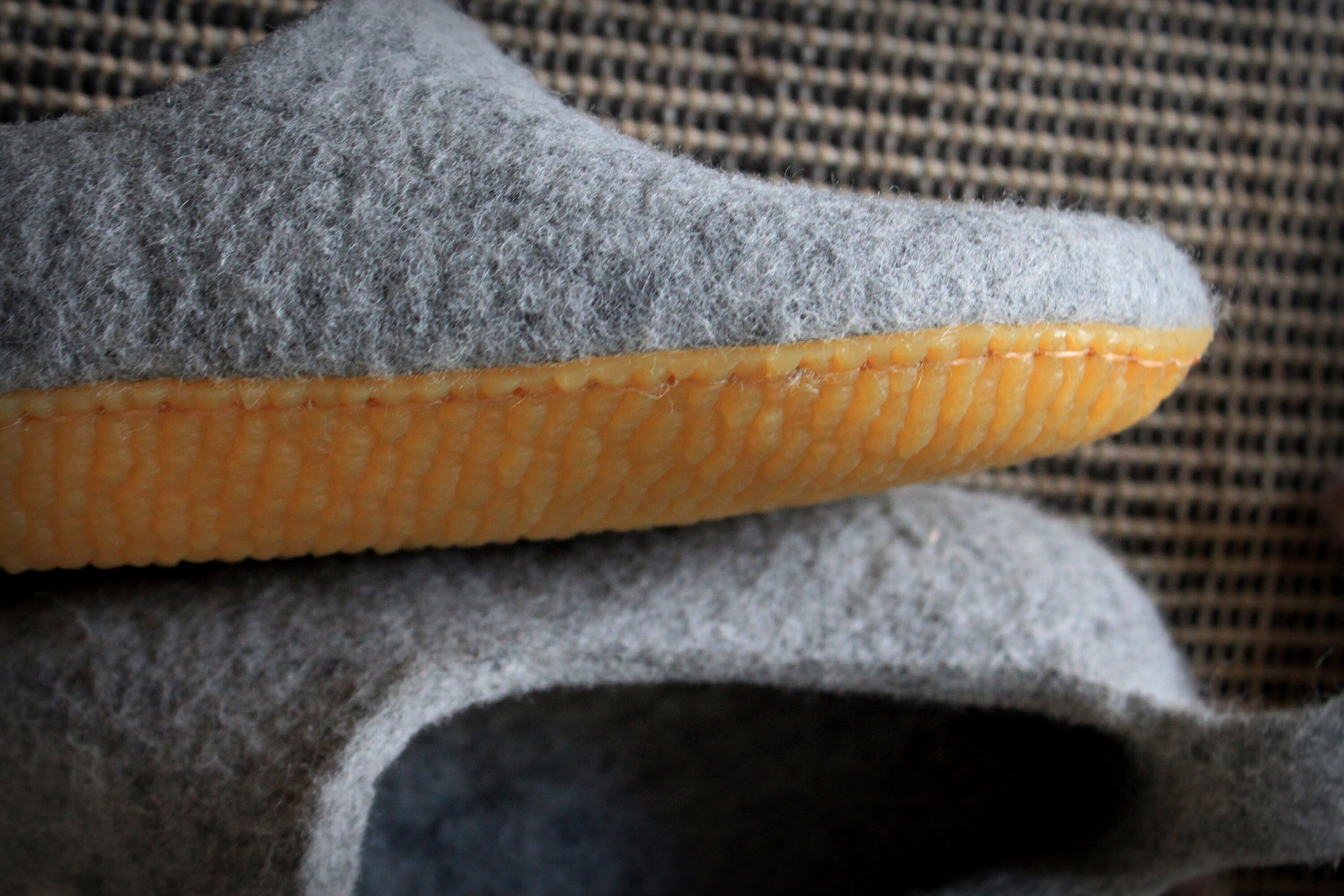 Warm Felted Slippers With Rubber Soles / Wool Slippers for Women