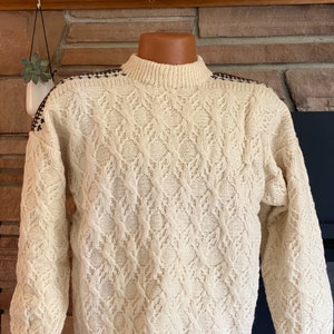 Falk Pattern Hand Knit 100% Wool Sweater from Estonia - Never Worn-New in Bag - Irish Cable Scottish Norwegian Sweater for Woman Man Women