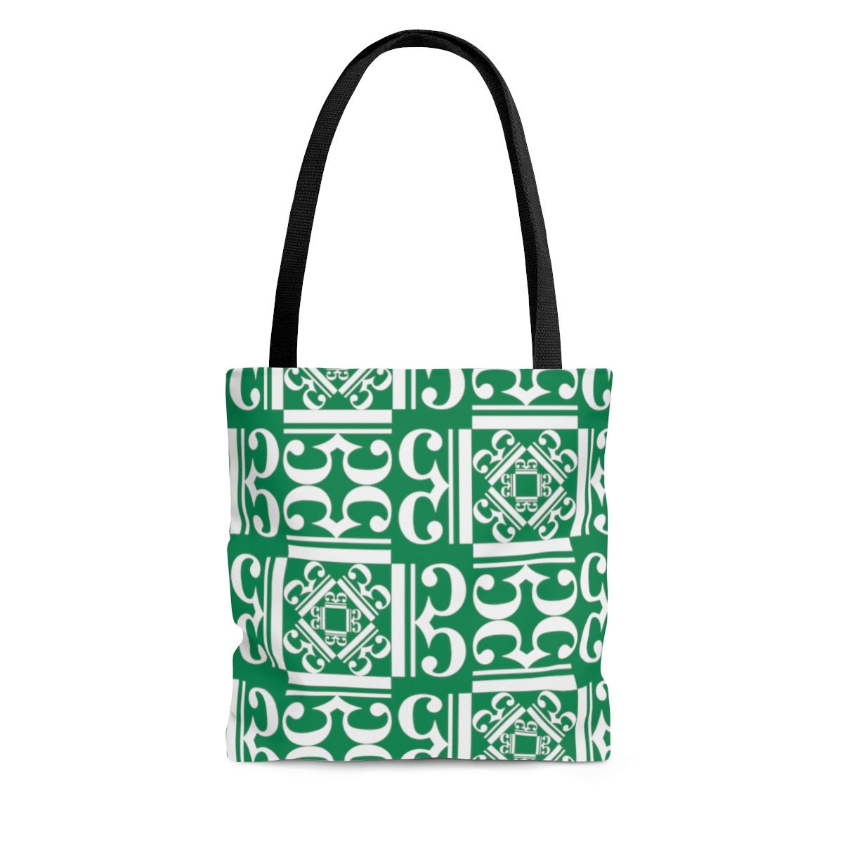 Alto Clef, Tenor Clef, C Clef Tote Bag - Green with white clefs