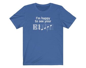 I'm happy to see your face ALTO CLEF shirt, put on a happy face, shirt for viola players, fun music shirt, violist shirt