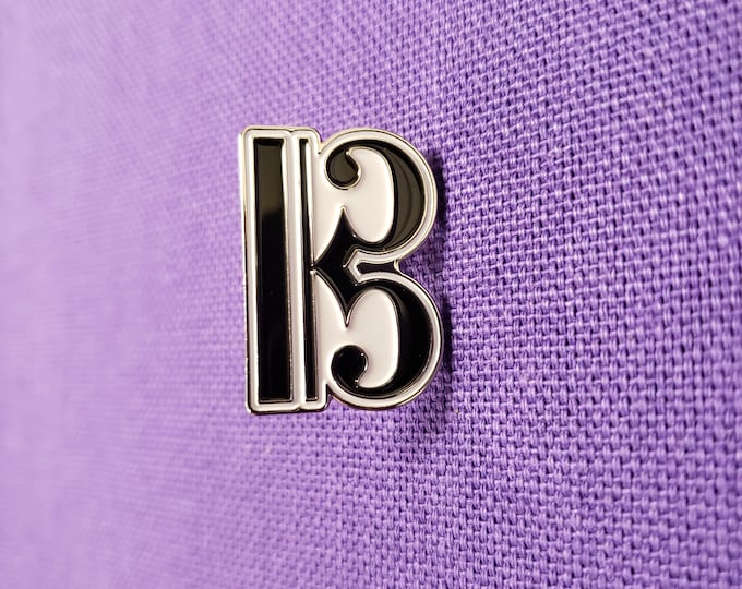 Alto Clef Lapel Pin, C Clef Pin, Tenor Clef Enamel Pin, Viola Pin, Violist Gift