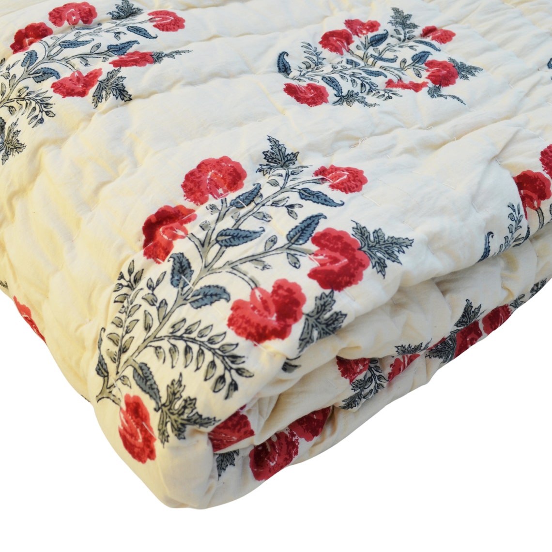 Indian Handmade Quilt Blanket Razai Jaipuri Print Razai Soft Etsy UK