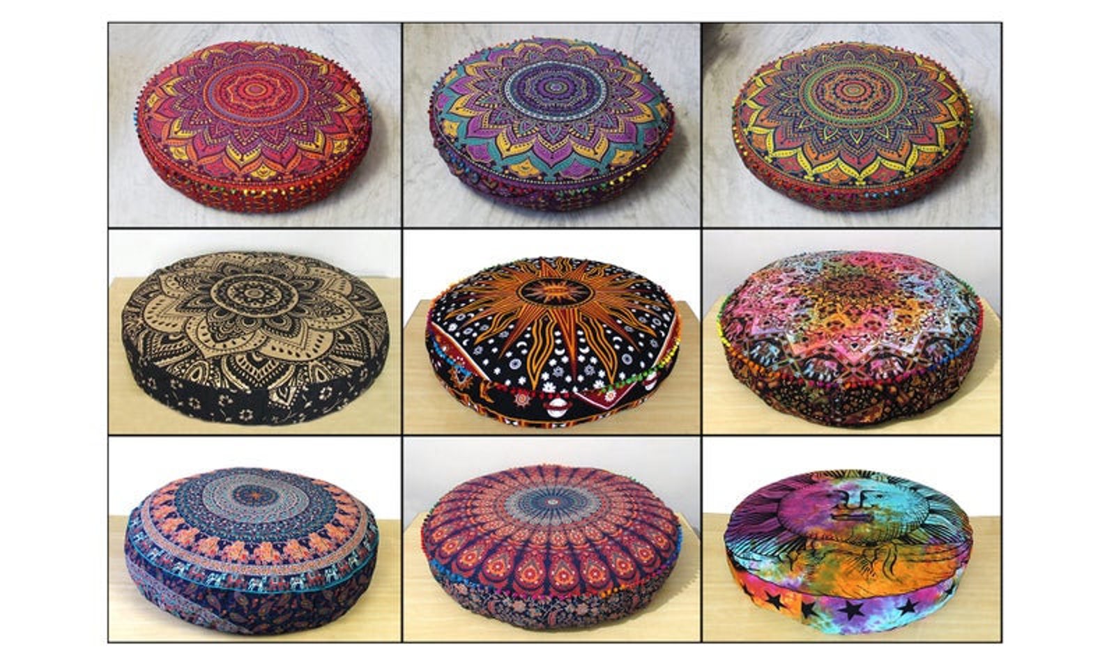 Meditation Cushion Cover 42x6 Round Cushion Cover Large Etsy