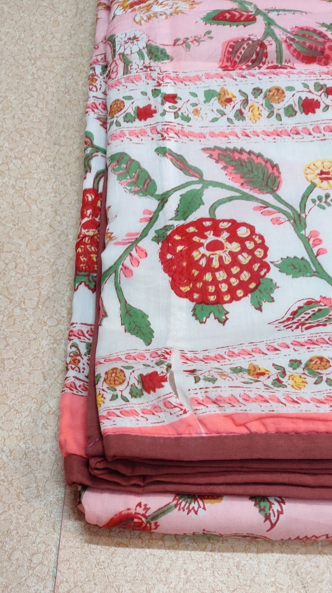 Cotton Reversible Dohar Bed sheet & 2 Layer Fabric Bedspread Etsy