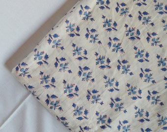 Indian Hand Block Printed Soft Fabric, Floral Print Fabric Cotton, Light Weight 100% Cotton Jaipuri Print Fabric, Craft Fabric By the Yard