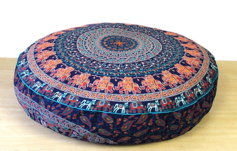 Meditation Cushion Cover 42x6 Round Cushion Cover Large Etsy