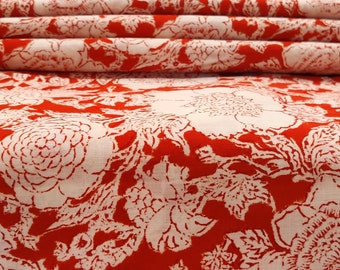 Indian Handmade By The Yard Running Loose 100% Cotton Women Clothing Red Color Fabric Light Weight Sewing Hand Block Print Dressmaking Craft