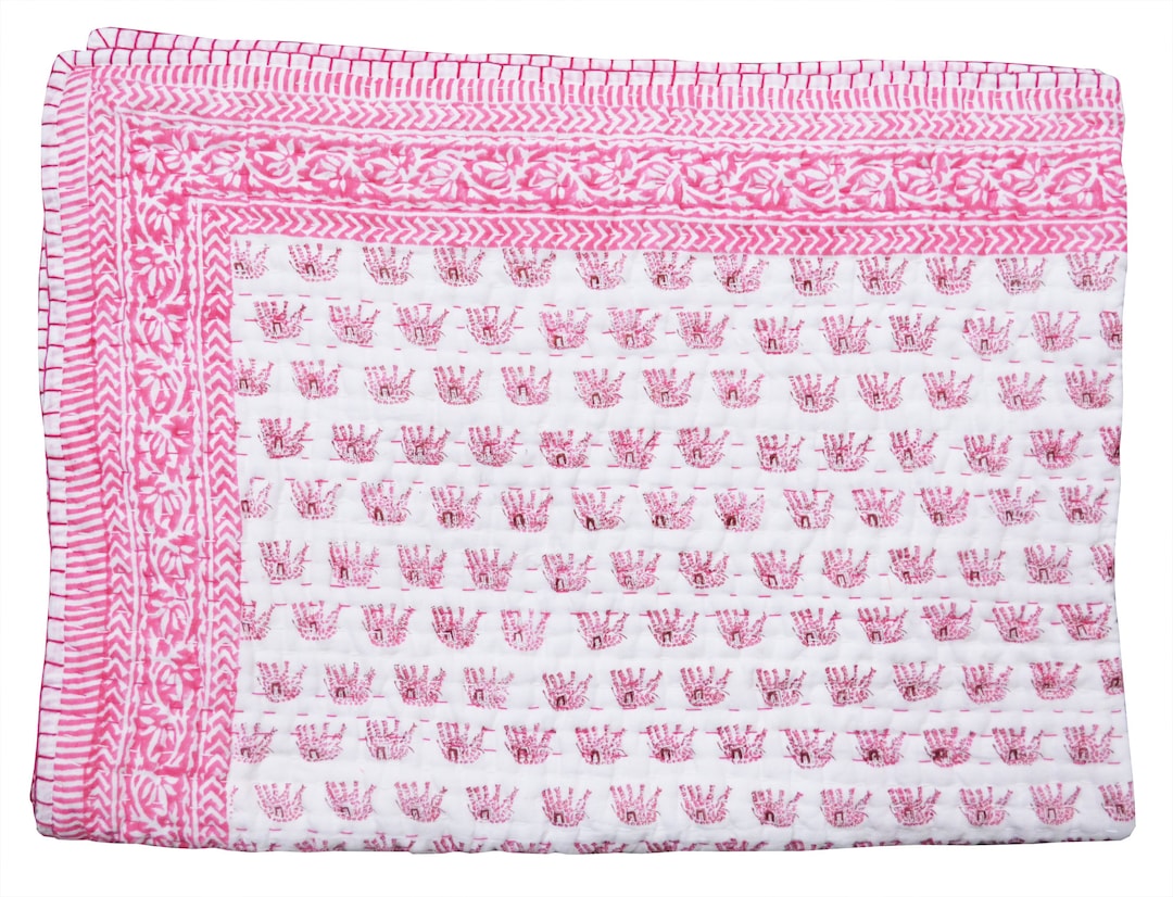 Baby Gifts Indian Handmade Organic Cotton Baby Quilt Toddler Bed Cover