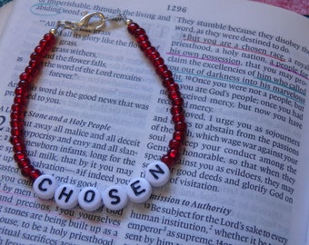 Chosen beaded bracelet - prayer bracelet - encouragement bracelet