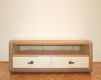 Unique designer lowboard rounded sustainable sideboard flat stretch recycling upcycling furniture unique