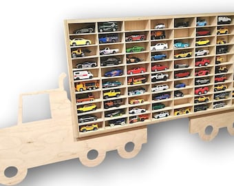 scaffale organizzatore molle TIR camion regalo hot wheels macchinina in legno