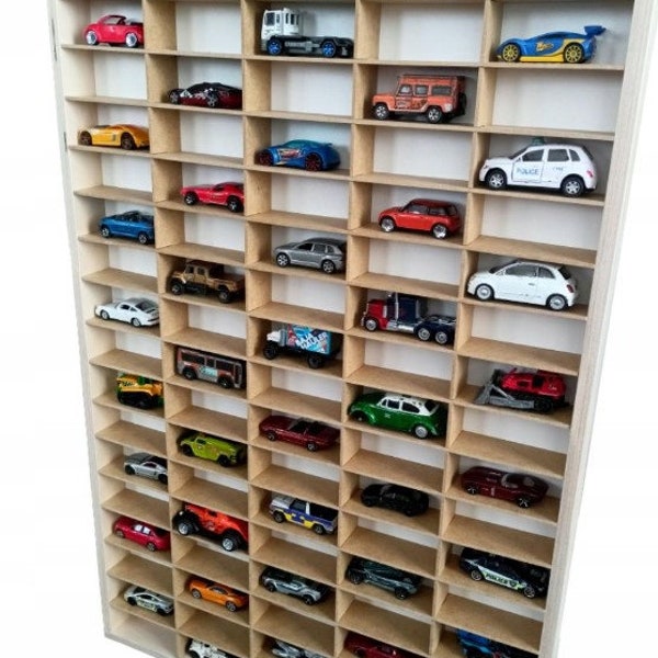 Regal per Spielzeugautosammlung per Kinderzimmer verticale 92 Autos