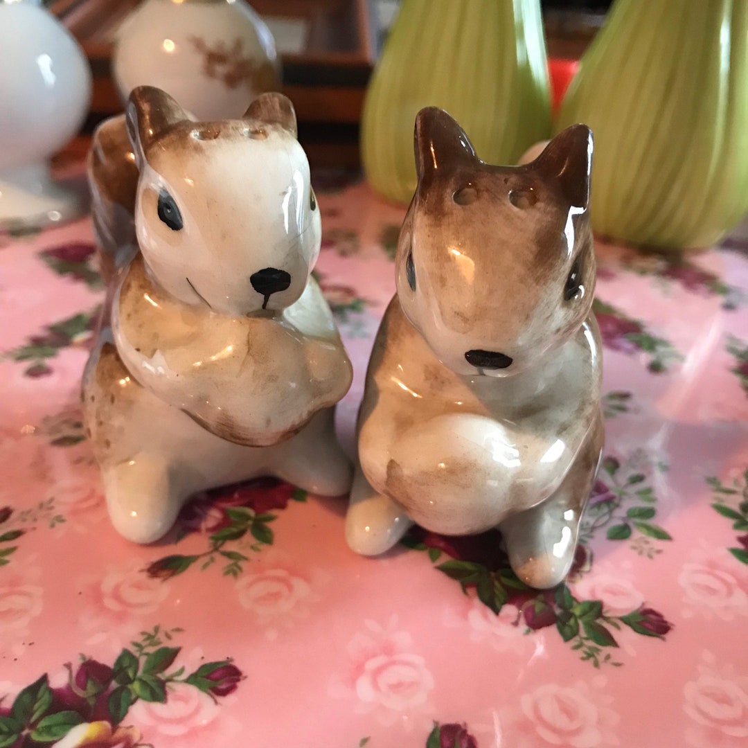 Vintage Happy Squirrels Salt and Pepper Shakers No Mark Etsy