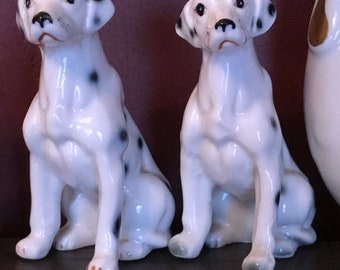 Dalmatian Dog Pair Vintage Figurines Porcelain Dogs for the Dog Lover