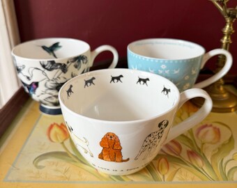 Portobello by Inspire Bone China Bowls Large Mug Dogs Doves