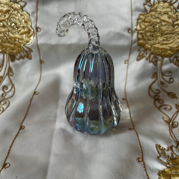 Vintage SD Simon Designs Crystal Gourd Pear shape Iridescent Art glass Original Box