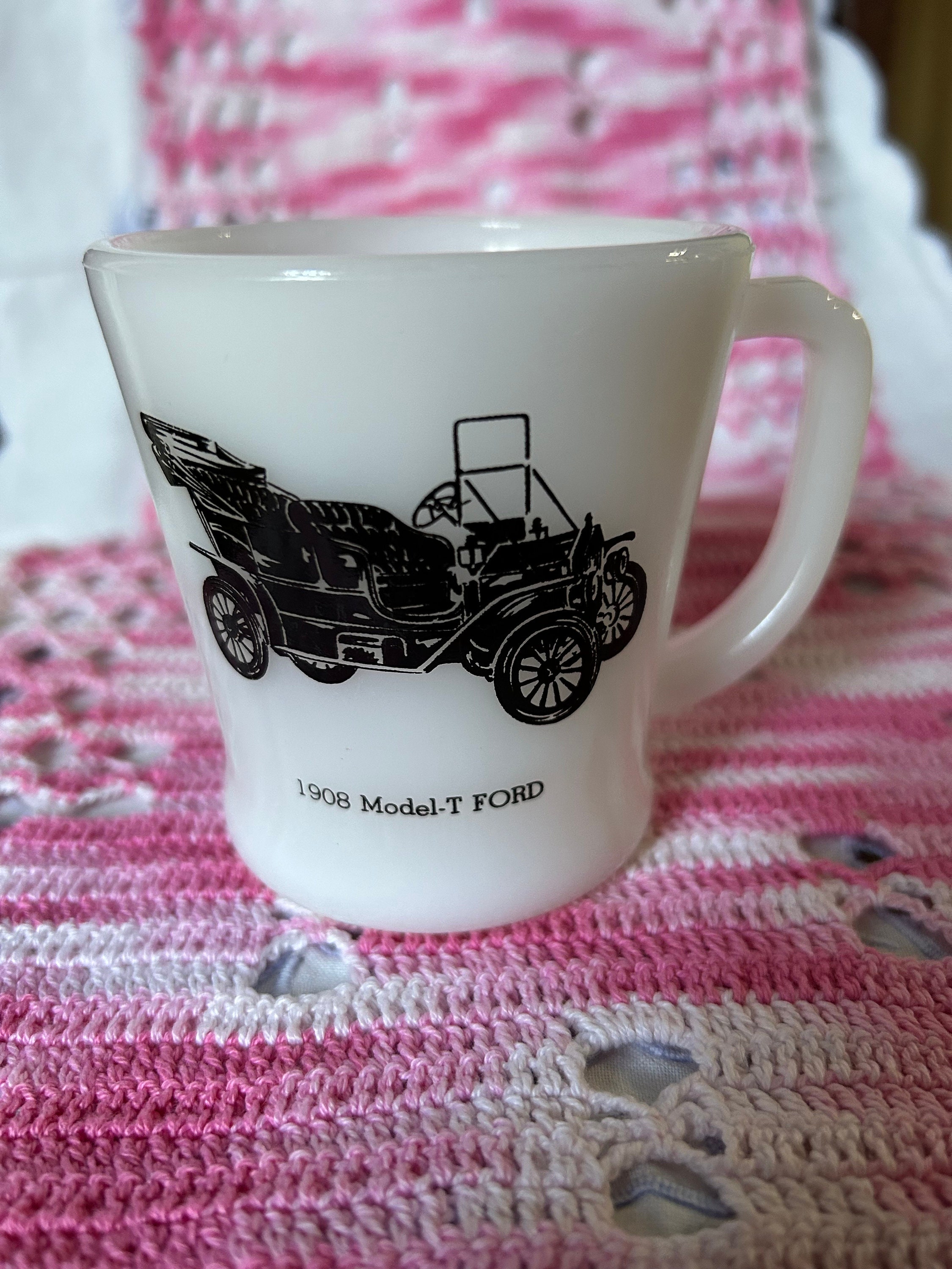 Vintage Fire King Classic Car Mug Model T 1908 Mercer 1913 - Etsy