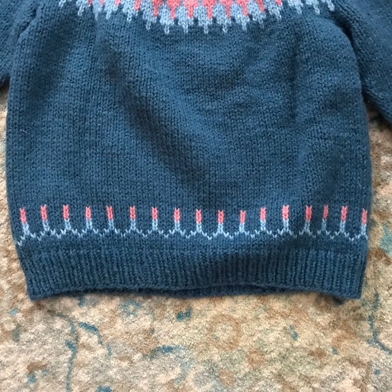 Chunky knit Lopi style sweater Hand knit 1980 Woo… - image 6