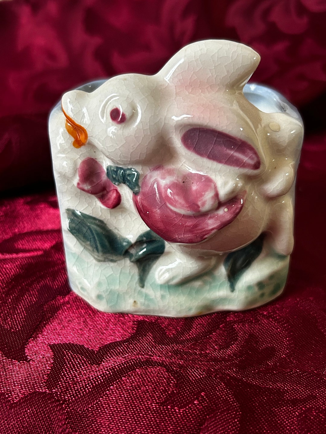 Kitsch Shiny Rabbit Kitsch Anthropomorphic Hand Painted Bunny Rabbit Mini Planter Japan - Etsy