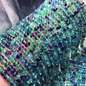 Natural AA Rainbow Fluorite Rondelle beads,Rainbow Fluorite beads supply 15&quot; strand DIY Handmade necklace,earring accessories 4x7mm 5x8mm