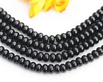 Natura Black Agate Rondelle beads 4x6mm 5x8mm Black Onyx beads wholesale,beads supply 15" strand