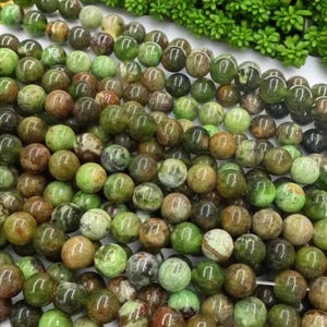 Natural Green Opal Smooth Round beads 4mm 6mm 8mm 10mm Natural Gemstone beads DIY beads supply 15&quot; strand