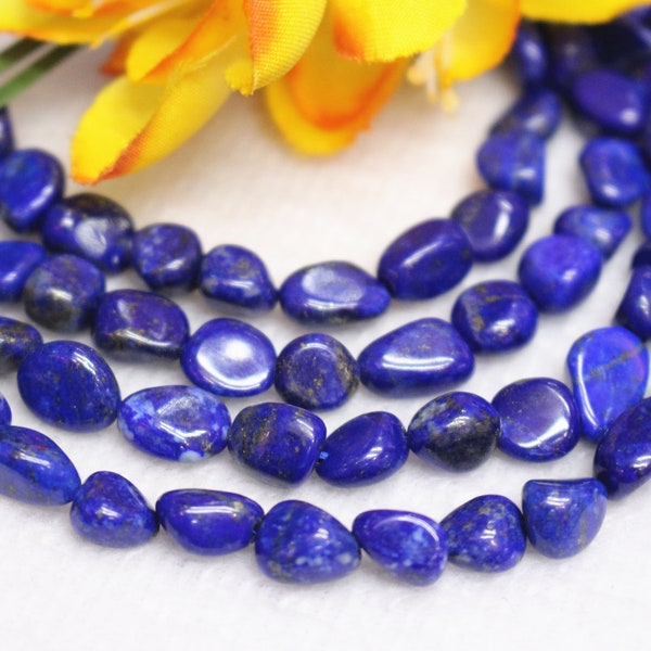 Natural Nugget Lapis Lazuli Smooth beads 6x8mm 8x10mm Lapis Lazuli beads wholesale,beads supply 15" strand