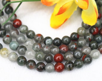 Natural African Bloodstone Smooth Round beads 4mm 6mm 8mm 10mm 12mm African Bloodstone beads wholesale,beads supply 15" strand