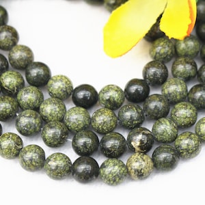 Natural Russian Serpentine Smooth Round beads 4mm 6mm 8mm 10mm 12mm Russian Serpentine beads wholesale,beads supply 15&quot; strand