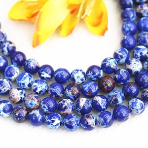 blue Sea Sediment Jasper Smooth Round beads 4mm 6mm 8mm 10mm 12mm Sea Sediment Jasper beads wholesale,beads supply 15&quot; strand