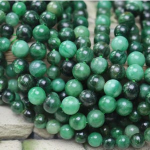 Natural Green Emerald Smooth Round beads Natural Gemstone beads supply 15&quot; strand DIY beads 4mm 6mm 8mm 10mm