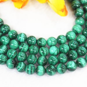 AAAA Natural Malachite Smooth Round beads 4mm 6mm 8mm 10mm 12mm Natural Malachite Gemstone beads supply 15&quot; strand DIY beads