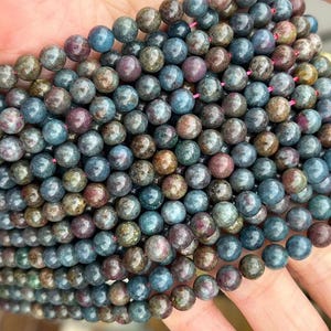 Natural Ruby Sapphire Gemstones Smooth Round beads 6mm 8mm beads supply 15&quot; strand