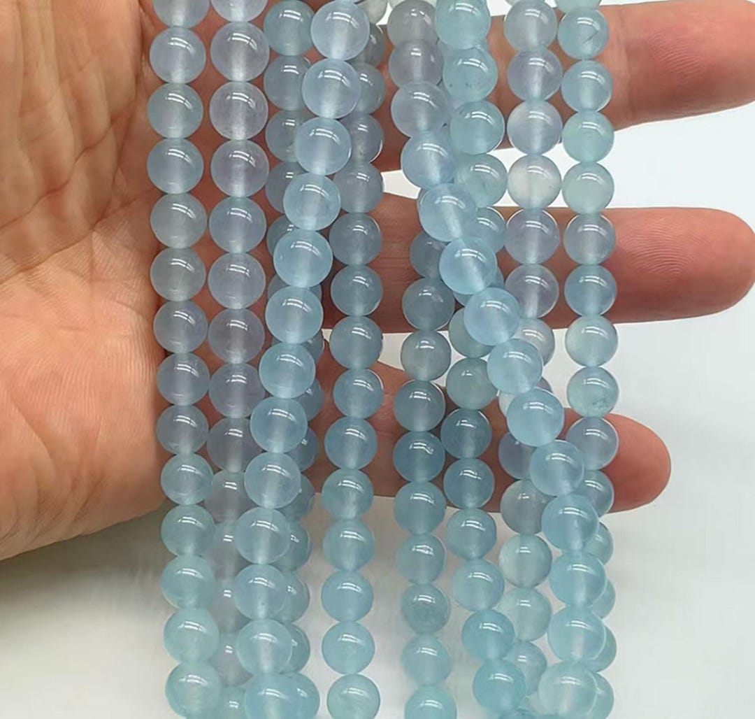thumbnail image 2 of Wholesale 10mm Natural Blue Jade Round Gemstone Beads – 15 Strand Loose 2 of 5