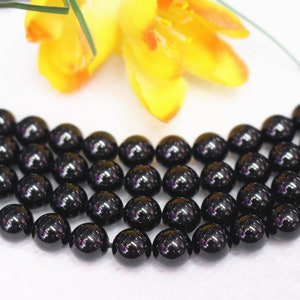 Natural black Tourmaline Smooth Round beads 4mm 6mm 8mm 10mm 12mm Tourmaline beads wholesale,beads supply 15" strand