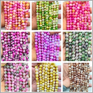 Multicolor Jade Smooth Round beads 6mm 8mm 10mm 12mm Persian Jade Beads supply 15&quot; strand DIY Accessories