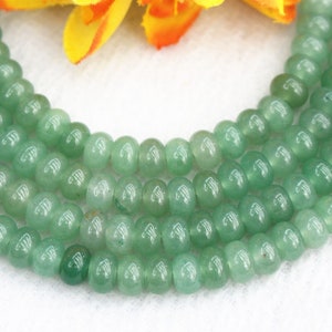 Natural Green Aventurine Rondelle beads 4x6mm 5x8mm Green Aventurine beads  supply 15&quot; strand DIY beads