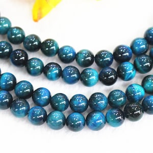 AA Blue Tigereye Smooth Round beads 4mm 6mm 8mm 10mm 12mm Dyed Tigereye beads wholesale,beads supply 15&quot; strand