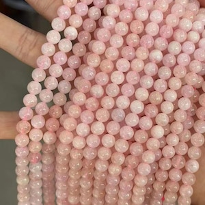 Natural AAA Pink Morganite Smooth Round beads 6mm 8mm 10mm Pink Morganite beads supply 15&quot; strand DIY jewelry beads