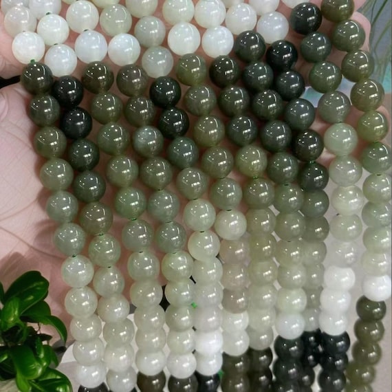 Natural colorful nephrite jade Smooth Round beads 8mm Natural Gemstone beads supply 15" strand DIY beads