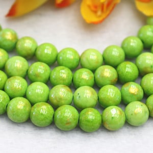 green gold jade Smooth Round beads 4mm 6mm 8mm 10mm 12mm Malaysian Jade beads wholesale,Mountain Jade beads supply 15&quot; strand