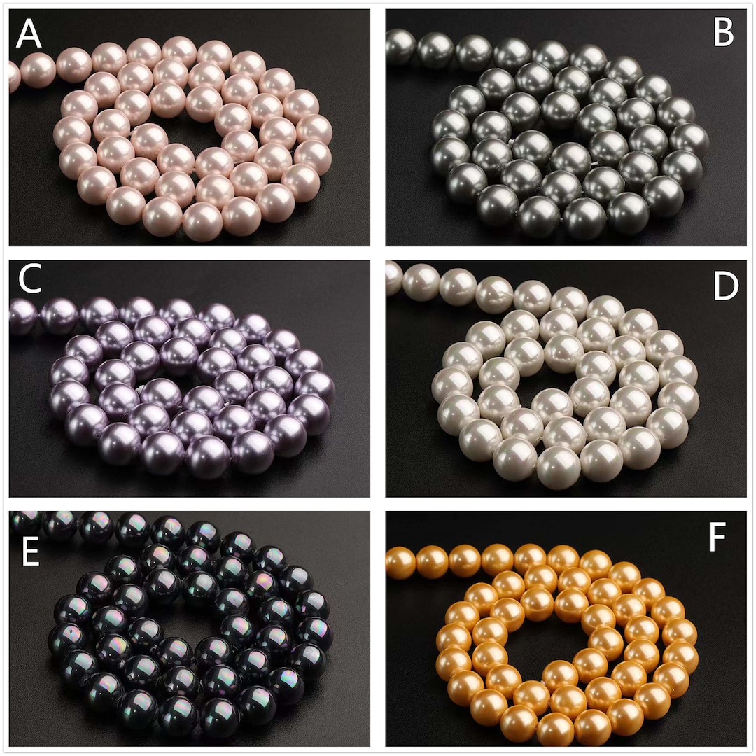Shell Pearl Round South Sea Shell Pearls Smooth Round Beads 4mm 6mm 8mm 10mm 12mm Sea ...