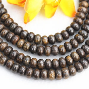 Cuentas Natura Bronzite Rondelle 4x6mm 5x8mm Cuentas Bronzite al por mayor, cuentas suministran hilo de 15&quot;