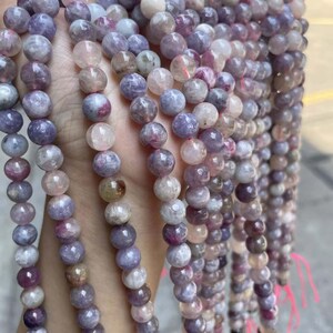 Natural AA Pink tourmaline Smooth Round beads 6mm 8mm 10mm Pink tourmaline beads wholesale Loose stone beads supply 15&quot; strand